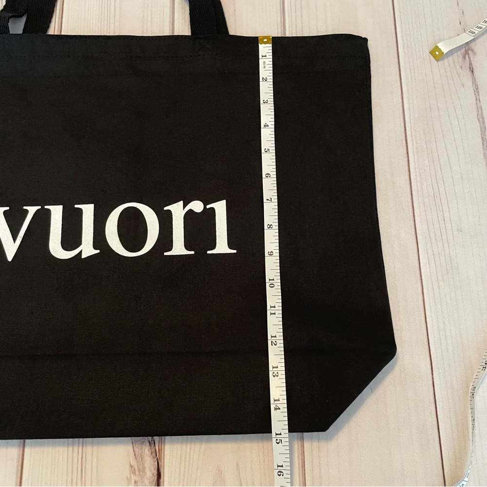 Vuori The Rise The Shine Canvas Tote Bag Black & White 100% Cotton Market Eco - Picture 11 of 14